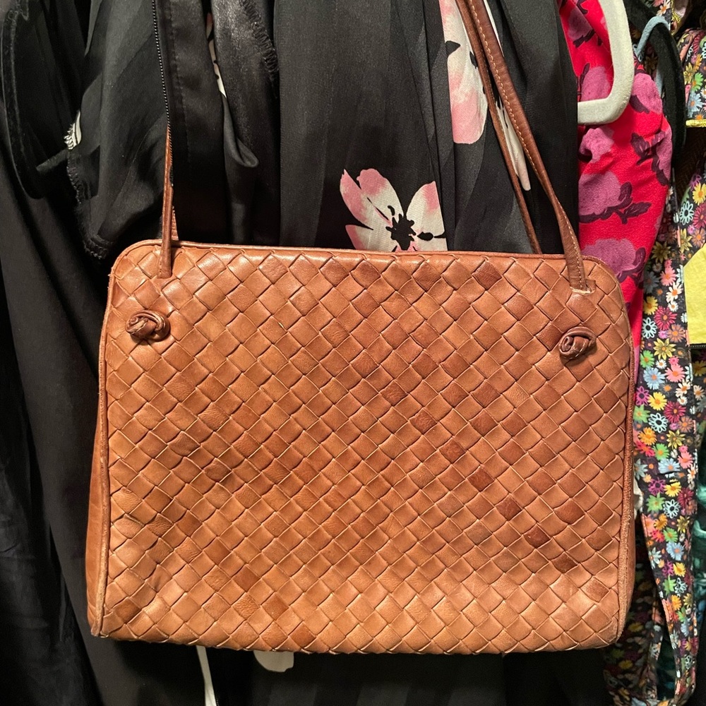 Bottega Veneta brown leather handbag